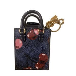 Coach CZ084 Cherry Mini Tote Bag Charm Denim Multi NWT